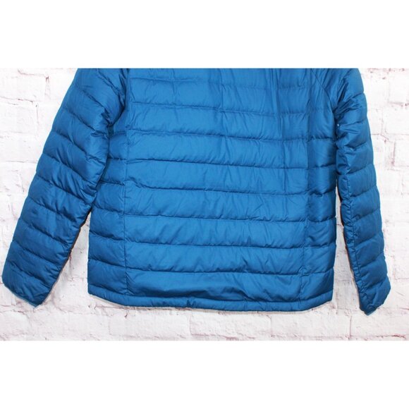 LL Bean Beans Down Jacket Full Zip Quilted Fleece Lined Polyester Blue L - Picture 5 of 10